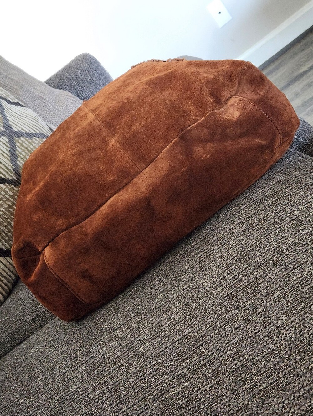 🔴SOLD🔴🐎RARE Ralph Lauren🐎 - Brown Suede Fringe Hobo Bag w/Crossbody Strap - Picture 12 of 15